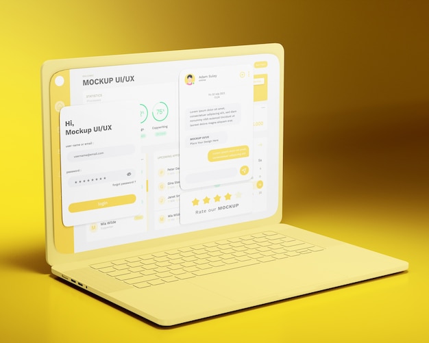 ui and ux interface design for laptop device