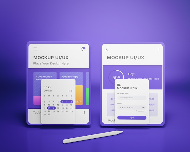 ui and ux interface design for tablet device