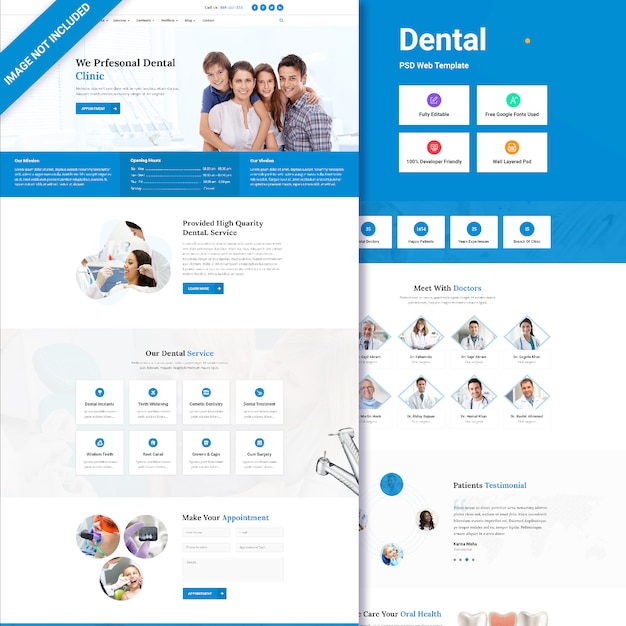 PSD ui da web dental