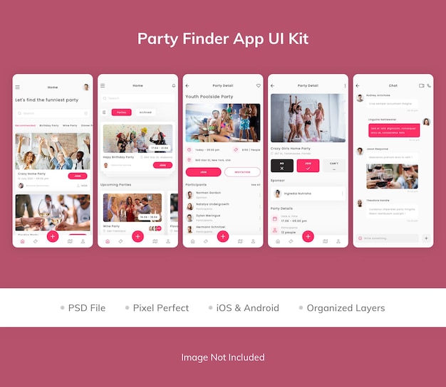 UI-Kit der Party Finder-App