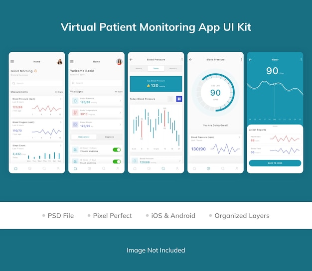 Ui-kit der virtuellen patientenüberwachungs-app