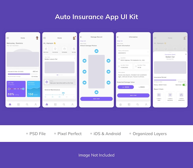 Ui-kit für autoversicherungs-apps