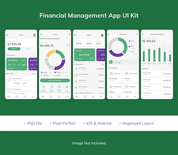 UI-Kit für die Finanzmanagement-App