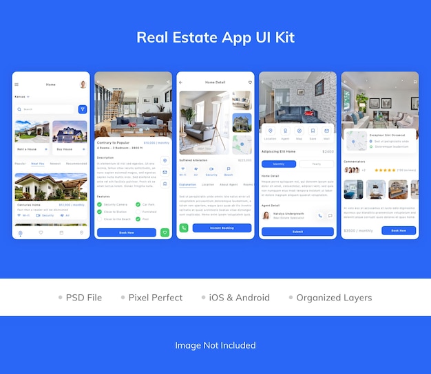 PSD ui-kit für die immobilien-app