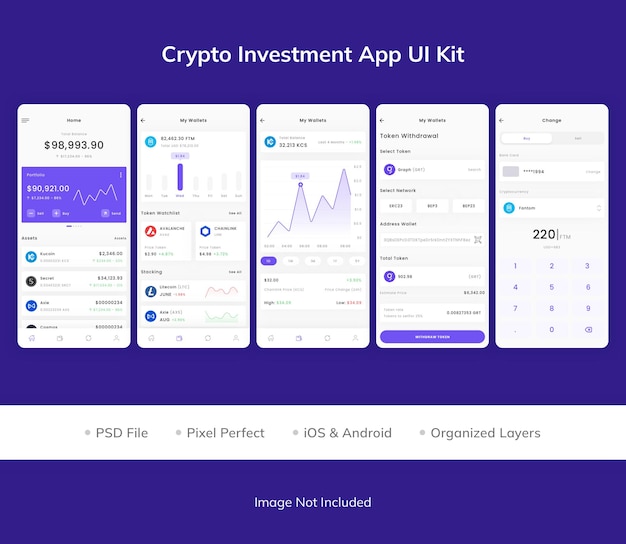 Ui-kit für die krypto-investitions-app