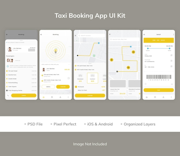 Ui-kit für die taxibuchungs-app