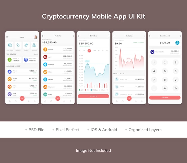 UI-Kit für mobile Kryptowährungs-Apps