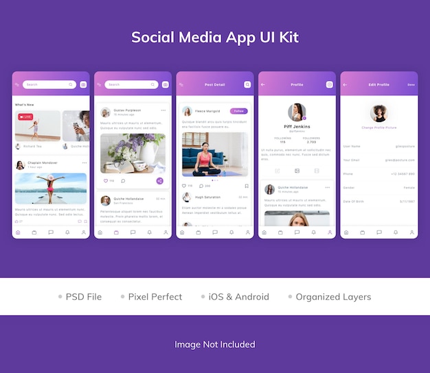 Ui-kit für social media-apps