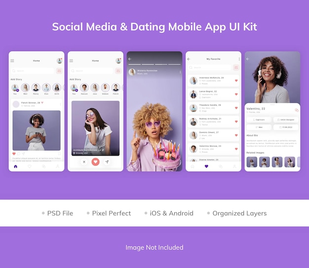 UI-Kit für soziale Medien und mobile Dating-Apps