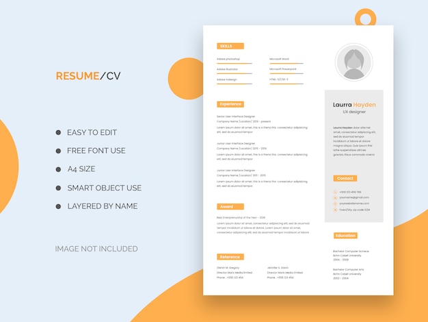 ui / ux designer reanudar la plantilla