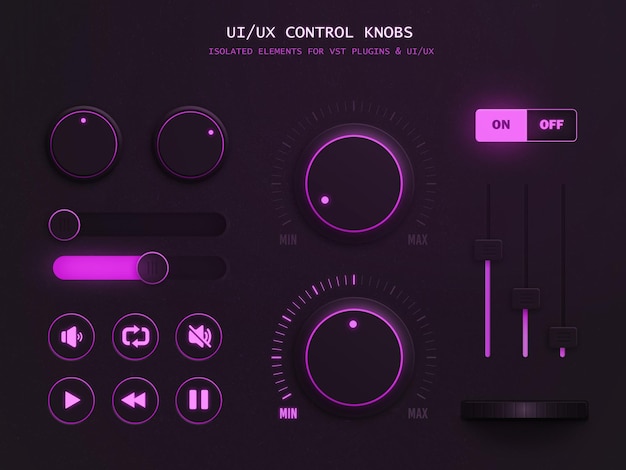 UIUX Control Knobs and Sliders for Audio Plugins