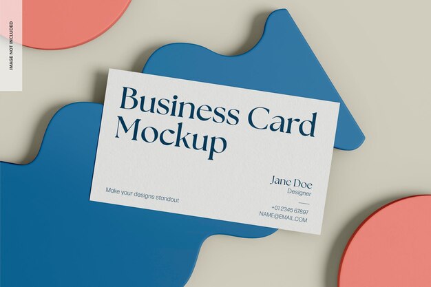 UK Landscape Business Card con sfondo di argilla Mockup Top View