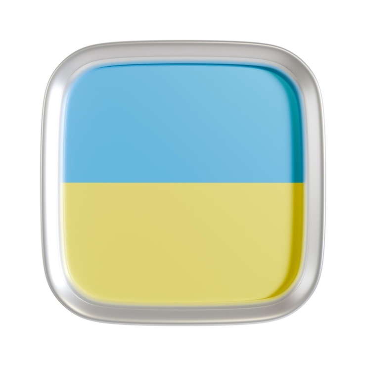 PSD ukraine flag 3d square icon