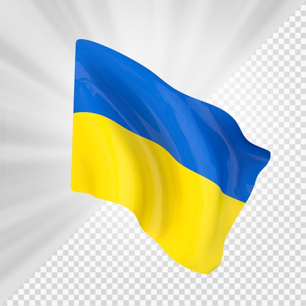 Ukraine-Flagge 3D-Rendering