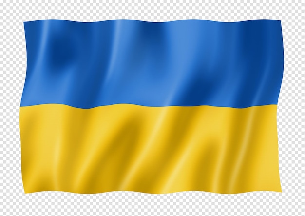 PSD ukrainische flagge, isoliert auf weiss