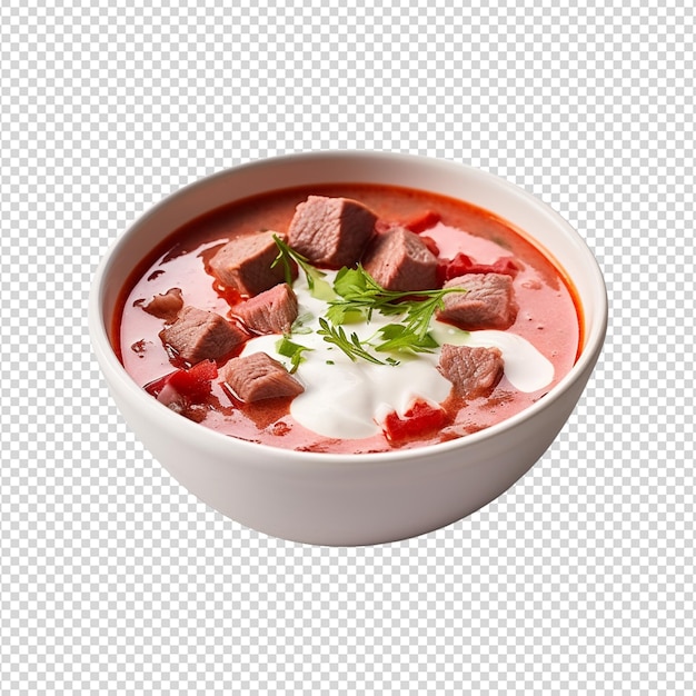 Ukrainischer borscht, isoliert auf weiß