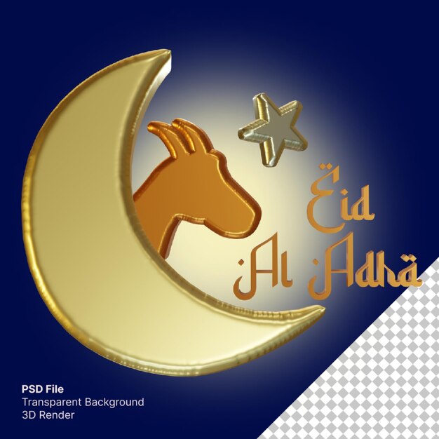 PSD um 3d para eid aladha com uma estrela nele