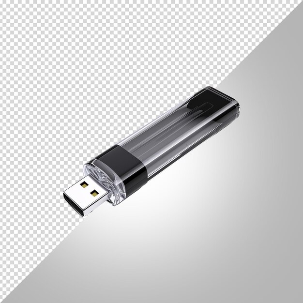 PSD um adesivo usb que está em um fundo branco