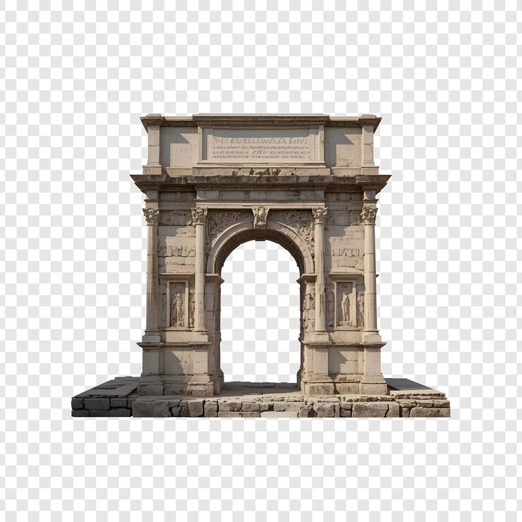 PSD um arco de pedra com um desenho do arco