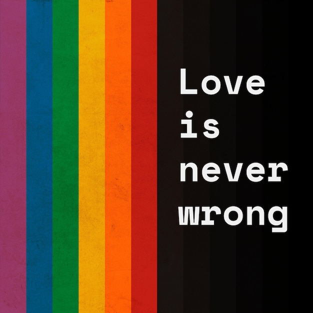Um arco-íris com amor nunca é um conceito errado para o mês do orgulho.