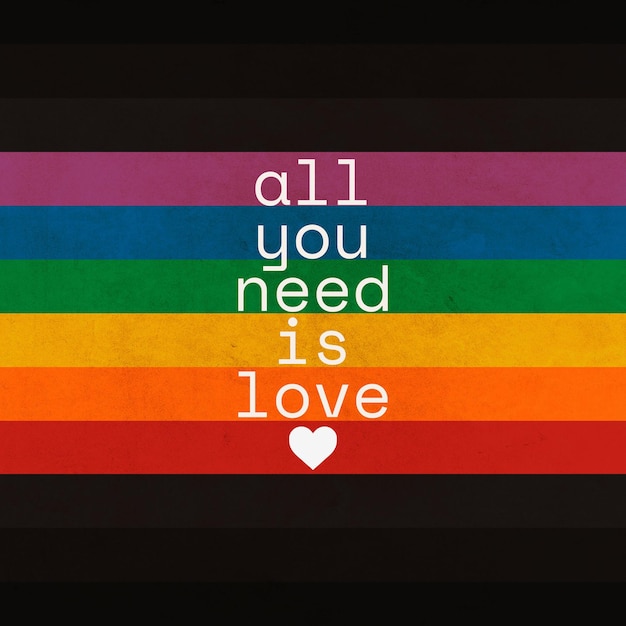 PSD um arco-íris com tudo o que você precisa é o conceito de amor para o mês do orgulho