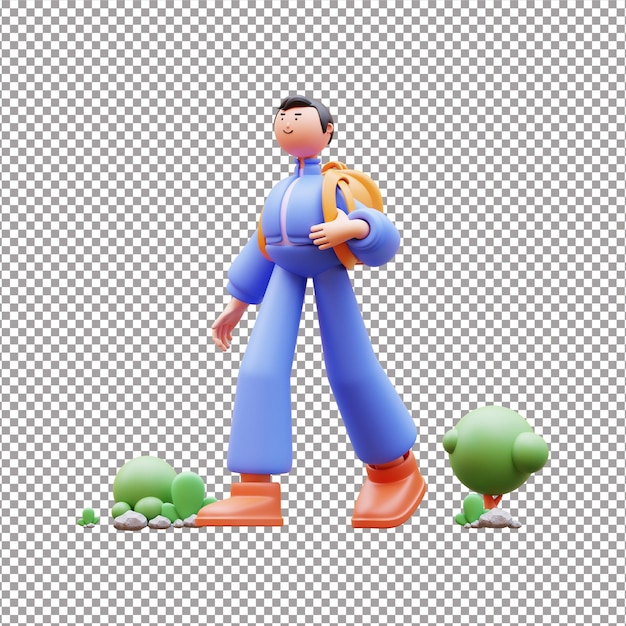 Um arquivo renderizado de um personagem 3D acordando