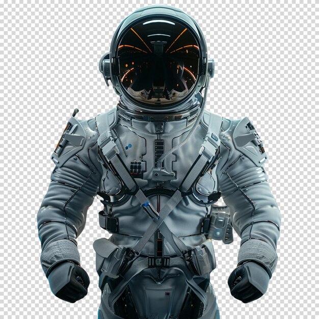 Um astronauta com um fato branco isolado em fundo transparente