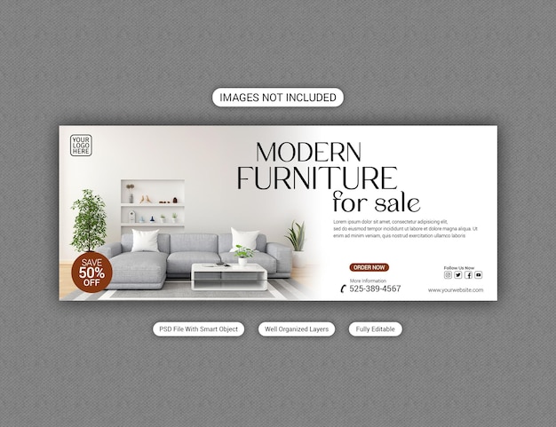 Um banner de venda de móveis modernos nas redes sociais ou um modelo de postagem no Instagram