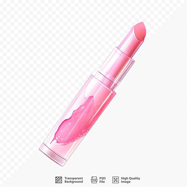 PSD um batom rosa com um gloss rosa nele.