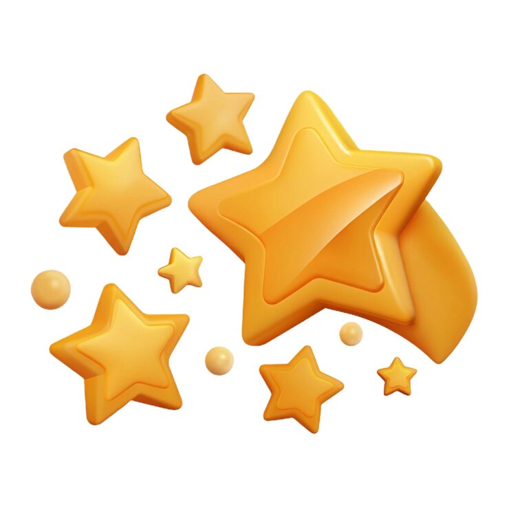 PSD um biscoito amarelo em forma de estrela com estrelas nele