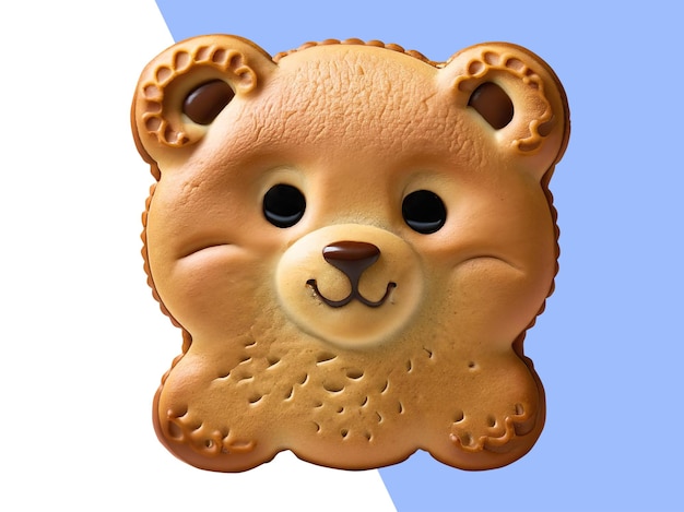 Um biscoito bonito em forma de urso.