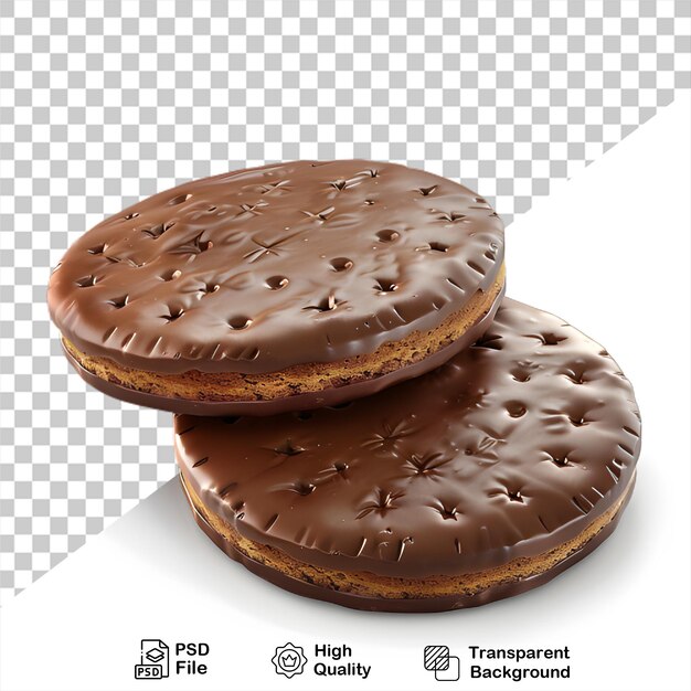 Um biscoito com chocolate com uma foto de um biscoito nele