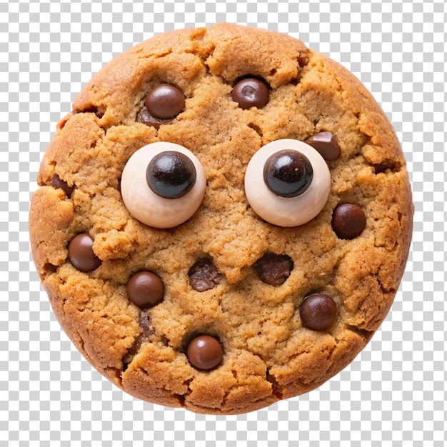 PSD um biscoito com olhos googly isolados em fundo transparente