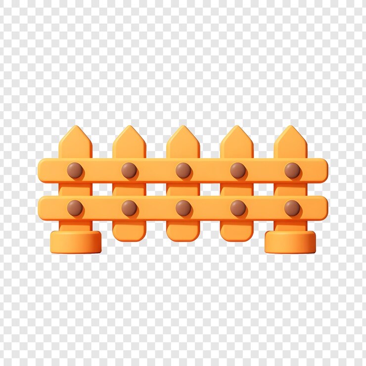 PSD um bloco de madeira com o número de cones laranjas nele