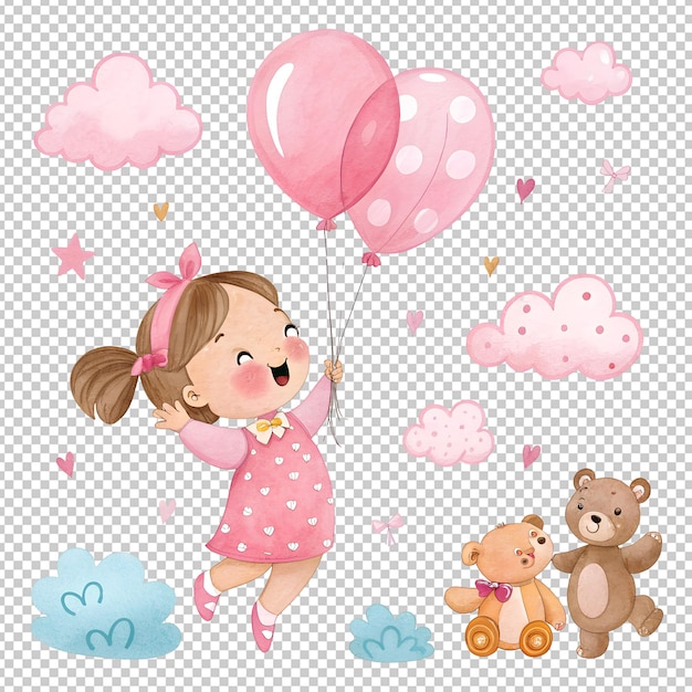 um bonito bebê urso de pelúcia clipart aquarela