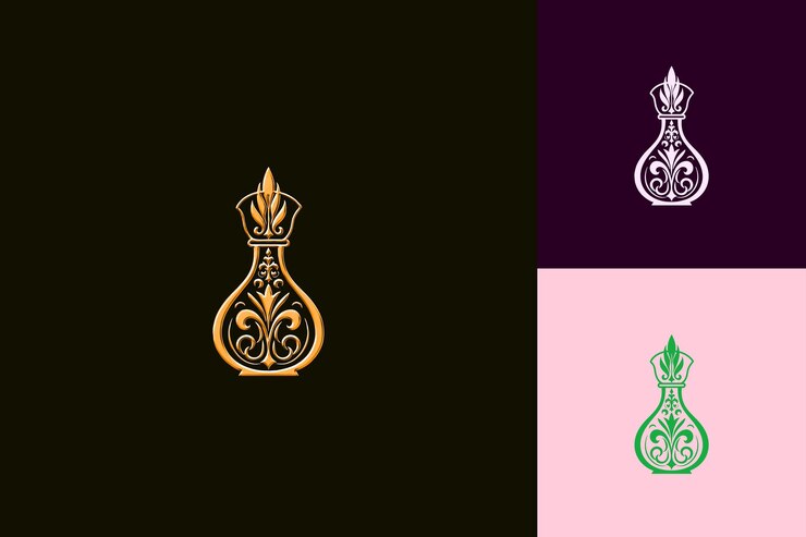 PSD um broche dourado e verde com um desenho verde e dourado
