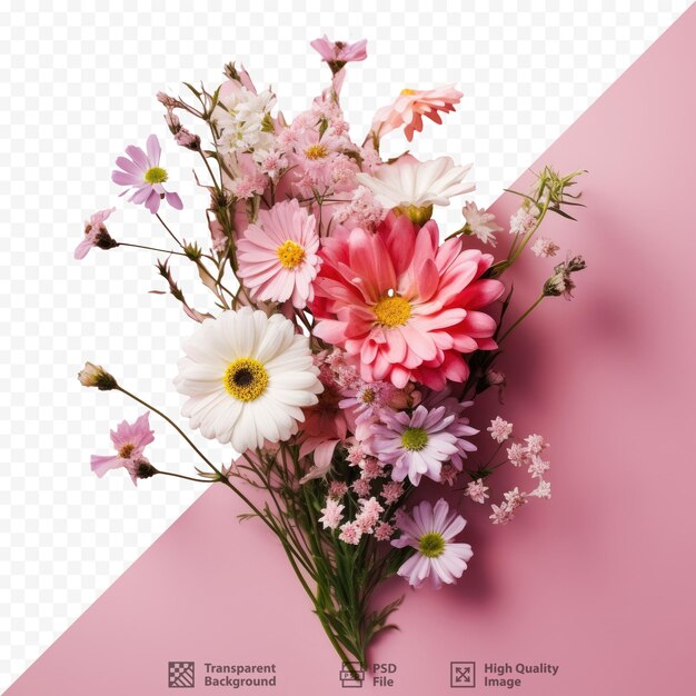 PSD um buquê de flores com a foto de um buquê de flores.