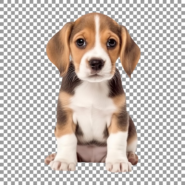 PSD um cachorrinho de beagle bonito em fundo transparente