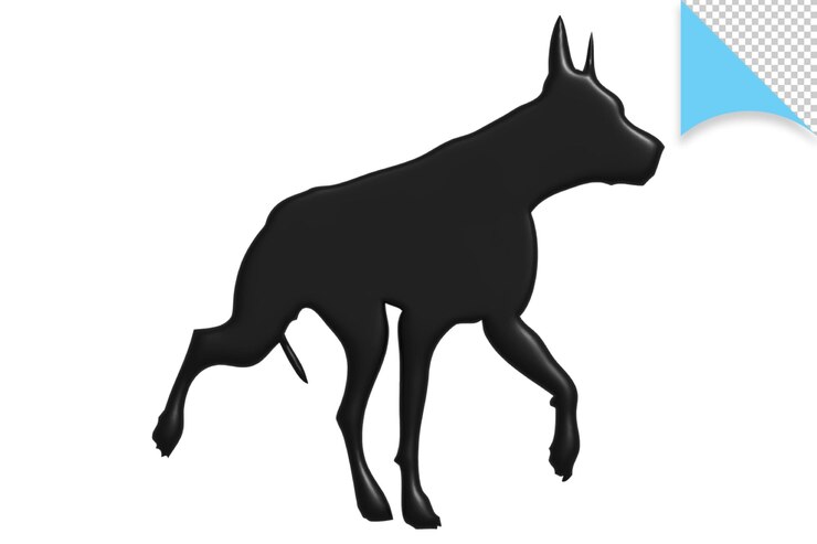 PSD um cachorro com um logotipo azul e amarelo que diz 'cachorro'