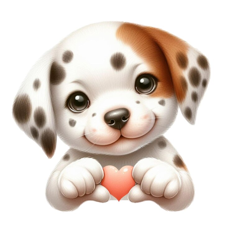PSD um cão com um coração no peito