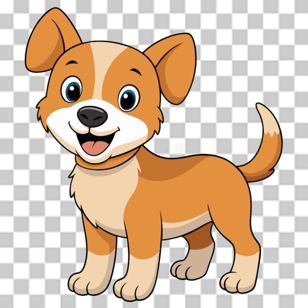 um cão de desenho animado com um grande sorriso no rosto com fundo transparente