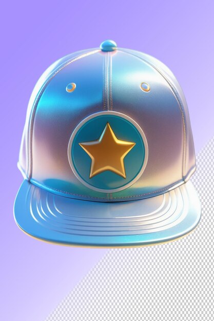 PSD um capacete azul com uma estrela dourada.