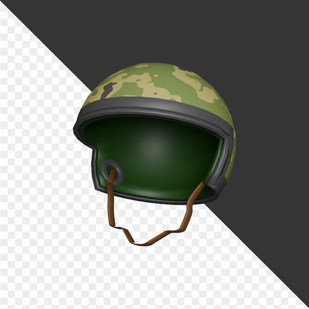 um capacete com um capacete camuflado é mostrado