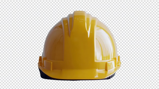 Um capacete de segurança amarelo com alças leves para segurança na construção e proteção da cabeça em vários ambientes de trabalho