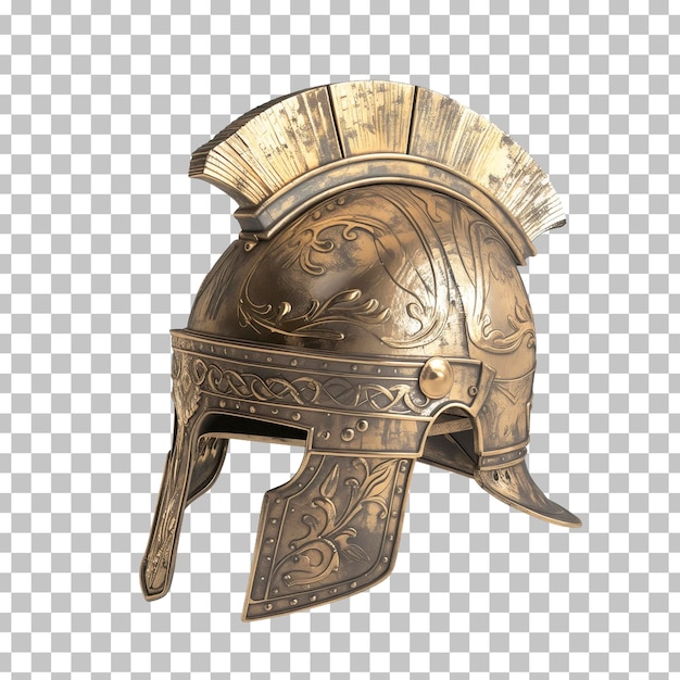 PSD um capacete dourado com a palavra 