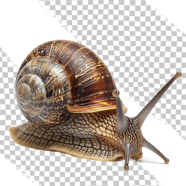 PSD um caracol com um fundo branco com um fundo preto