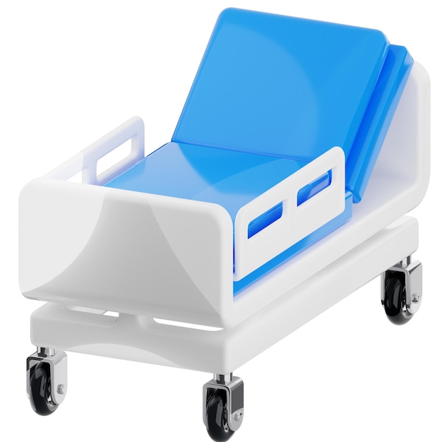 um carrinho azul e branco com rodas e um assento branco
