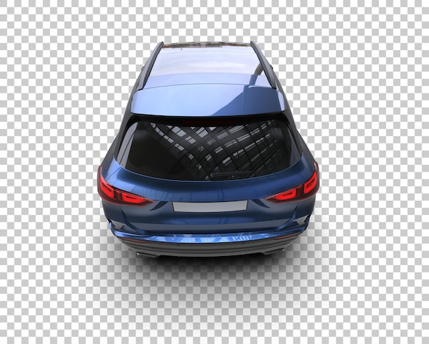 um carro azul com a parte de trás iluminada