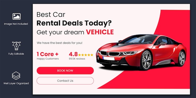 Um carro vermelho para alugar nas melhores ofertas para você