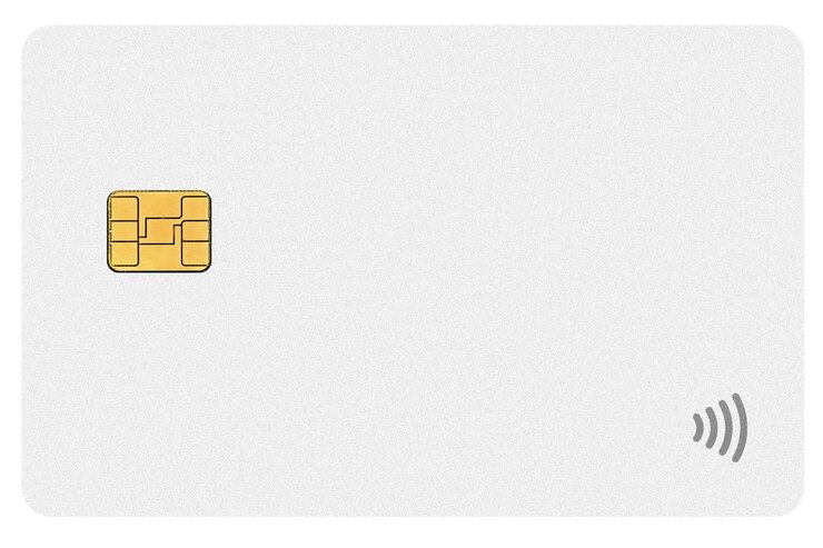 PSD um cartão de crédito em fundo branco